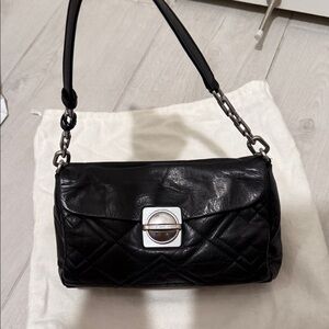 Marc by Marc Jacobs Black Quilted Shoulder Bag with Silver Hardware